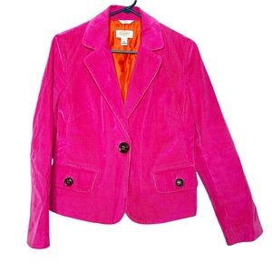 Talbots Petite Pink Corduroy Blazer Women’s 8 Stretch